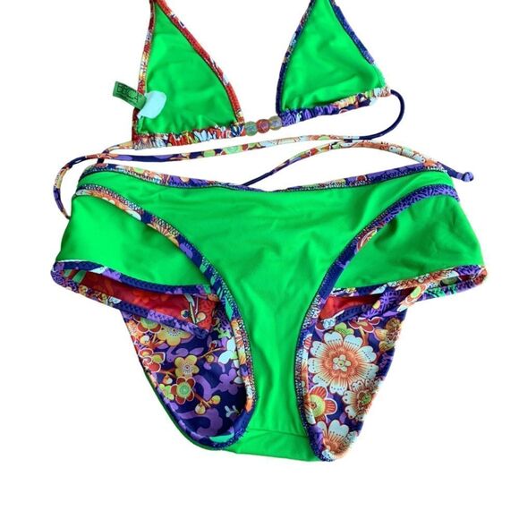 Becca Floral Beaded Halter Bikini - Picture 6 of 8